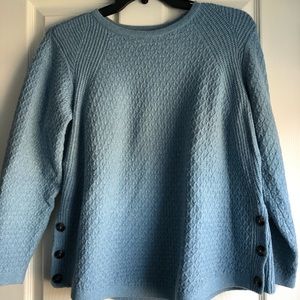 J Jill Textured Side Button Sweater.